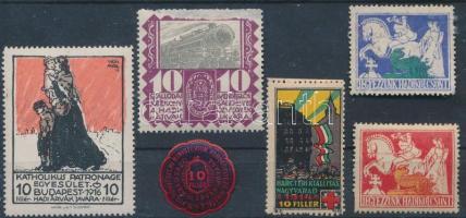 I. világháború 5 db klf levélzáró + 1 db pecsétbélyeg