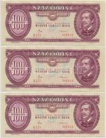 1984. 100Ft (5x) sorszámkövetők, nyomdai papírráncokkal T:I