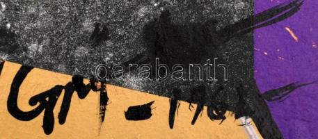 Olvashatatlan jelzéssel: Sugárzás. Vegyes technika, farost, kis vetemedéssel, 60×64 cm