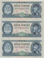 1975. 20Ft (3x) sorszámkövetők T:I
