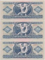 1975. 20Ft (3x) sorszámkövetők T:I