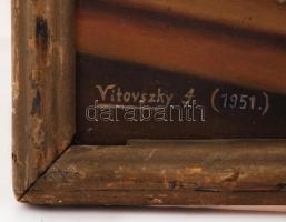 Vitovszky jelzéssel: Nyitott könyv. Olaj, karton, keretben, 32×24 cm