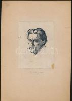Jelzés nélkül: Kodolányi János portréja 1930, tus, papír, 14×10,5 cm