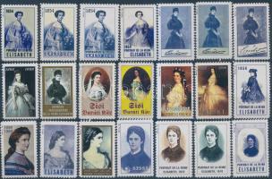 21 db Erzsébet királynét (Sisi) ábrázoló levélzáró