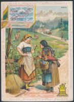 cca 1910 A Franck kávé reklám litho gyűjtőkártyája /  cca 1910 Franck coffe litho card, 15x12 cm