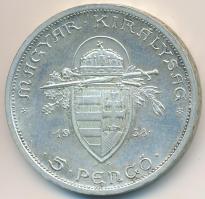 1938. 5P Ag "Szent István" T:2 
Adamo P8.1