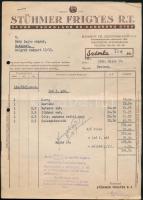 1948 Bp., A Stühmer Frigyes R.T. Kakaó, Csokoládé és Cukorárú Gyárának díszes fejléces számlája és szállítólevele