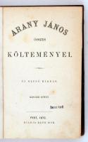Arany János összes költeményei. Pest, 1872, Ráth Mór. I-II. kötet. Dombornyomott kiadói egészvászon ...