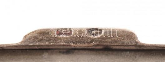 Ezüst púdertartó tükörrel, jelzett, Ag., 59gr., 7x4,5cm/ Silver box with mirror, marked, Ag., 59gr. ...
