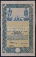 Budapest 1914. "A Magyar Korona Országai 6%-kal kamatozó Járadékkölcsön" államadóssági kötvénye 100K-ról, szárazpecséttel T:III
