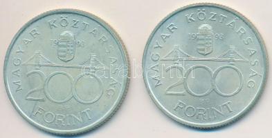 1993. 200Ft Ag "MNB" (2x) T:2