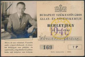 1946 Fővárosi állatkerti fényképes éves bérletjegy