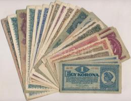 25db-os vegyes magyar korona, pengő és forint bankjegy tétel T:vegyes