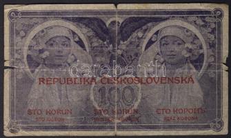 Csehszlovákia 1919. 100K T:IV RR!!