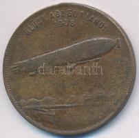 Német Birodalom 1908. "Ferdinand von Zeppelin / Zeppelin léghajó" Br emlékérem (28,5mm) T:...