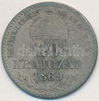 1869KB 10kr Ag "Magyar Királyi Váltó Pénz" T:2-,3 Adamo M10.1