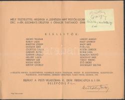 1937 Kürthy György(1882-1972) színész, színházigazgató aláírása egy kiállítási meghívón