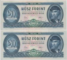 1975. 20Ft (2x) sorszámkövetők T:I-,II