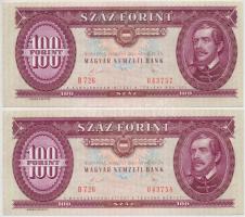 1989. 100Ft (2x) sorszámkövetők T:I-