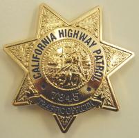 USA "California Highway Patrol" jelvény másolat, tanúsítvánnyal T:1