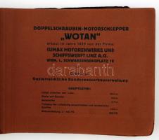 1929 "Wotan" motoros vontató hajó bemutató prospektus fényképekkel, szép állapotban, pp.:2...
