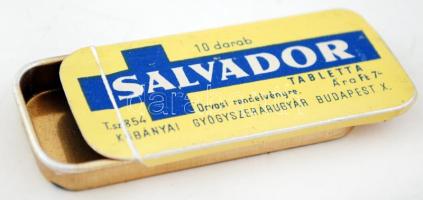 Salvador tabletta, gyógyszeres fémdoboz, 6x2,5cm