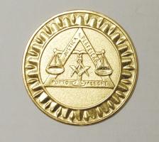 Portugália 1993. nagyalakú aranyozott szabadkőműves plakett T:1