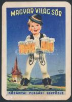 1943 A Kőbányai Polgári Sör Magyar Világos Sört reklámozó kártyanaptára, 9x6,5 cm