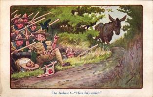 The Ambush!- Here they come!, scout, donkey, humour s: Ernest Ibbetson (fl)