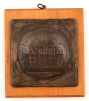 Vajdahunyad vára fém falikép, jelzés nélkül, 15×15 cm