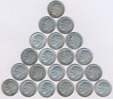 Amerikai Egyesült Államok 1947-1964. 1D Ag "Roosevelt" (21x) T:2-3
USA 1947-1964. 1 Dime ...