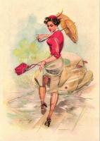 10 db MODERN erotikus hölgy motívumú művészlap, megíratlan 1 kivétellel kiváló minőségű lapok / 10 m...