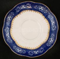 Zsolnay Pompadour teás csésze és alj (6db), matricás, jelzett, hibátlan