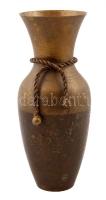 Gravírozott réz váza, réz masnival, m:23 cm