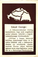 Lloyd George a Párizs környéki békerendszerről / Lloyd George about the peace treaties ending World War I, Hungarian irredenta postcard(EK)