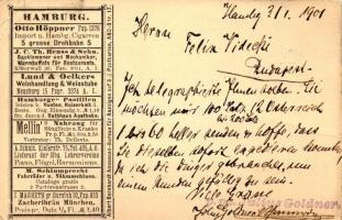 Albert Bernhardt Annoncen-Bureau für Anzeigen / collective advertising postcard from Hamburg, Germany (EB)