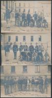 cca 1900-1914 Érdekes katonai fotók, 5 db, 9x14 és 17x12 cm közötti méretekben