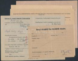 1946 Különféle, őrmester visszatérésére onatkozó hivatalos iratok (igazolvány, orvosi vizsgálati lap, utazási igazolvány, stb.), összesen 5 db