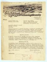 1949 Pécs, Az Első Pécsi Bőrgyár Részvénytársaság díszes fejléces levélpapírjára írt levél