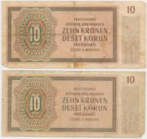 Német 3. Birodalom / Cseh-Morva Protektorátus 1940. 50K + 100K + 1942. 10K (2x) + 1944. 20K T:III,II...