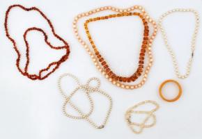 Vegyes bizsu tétel: nyakláncok, karkötők, összesen 7 db