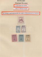 Gary Ryan magyar városi okmánybélyeg gyűjteménye, kb 2.000 különféle városi okmánybélyeg 7 albumban,...