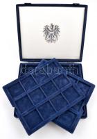 "Die offiziellen Silber-Gedenkmünzen der Republik Österreich" exkluzív érmetartó kazetta 2db kivehető tálcával, 3x12db férőhellyel használt állapotban