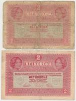 1912. 100K piros "Deutschösterreich" felülbélyegzéssel + 1917. 2K horvát felülbélyegzéssel...