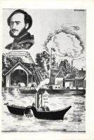 Széchenyi István, emlék-levelezőlap; a Széchenyi Munkaközösség kiadása / memorial postcard s: Gyapay (EK)