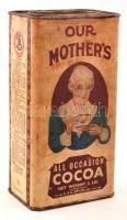 Our Mothers all occasion Cocoa régi fémdoboz, kopásnyomokkal, 9,5×6,5×18,5 cm