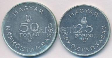 1961. 25Ft Ag + 50Ft Ag "Bartók Béla" pár T:P felületi karc