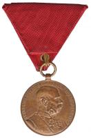 1898. "Jubileumi Emlékérem Fegyveres Erő Számára" Br kitüntetés mellszalaggal T:2 Hungary 1898. "Commemorative Jubilee Medal for the Armed Forces" decoration with ribbon C:XF NMK 249.