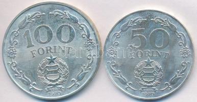 1970. 50Ft Ag + 100Ft Ag "Felszabadulás" pár T:BU  Adamo EM36,37