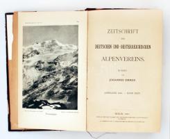 Johannes Emmer (szerk.): Zeitschrift des Deutschen und Oesterreichischen Alpenvereins. Jahrgang 1893. Berlin. Viseltes egészvászon kötésben. Térképmelléklettel.